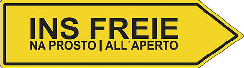 INS FREIE | NA PROSTO | ALL`APERTO . Schild